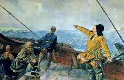 Christian Krohg Christian Krohg's painting of Leiv Eiriksson discover America, 1893 USA oil painting artist